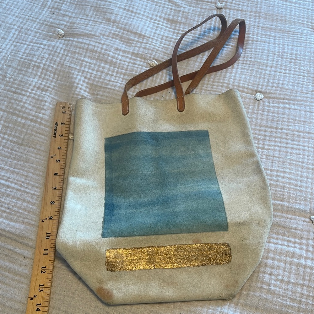 Leather Tote | Hand Painted | SF Designer | Basil Racuk
